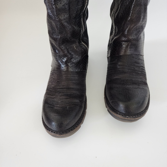 A.S. 98 Black leather knee high boots size 37 us 6.5 - Picture 4 of 12